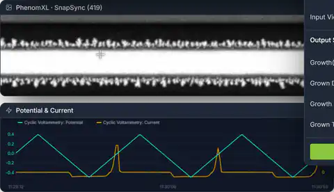Picking an intensity off the image and a timestamp off the chart, straight into the script fields